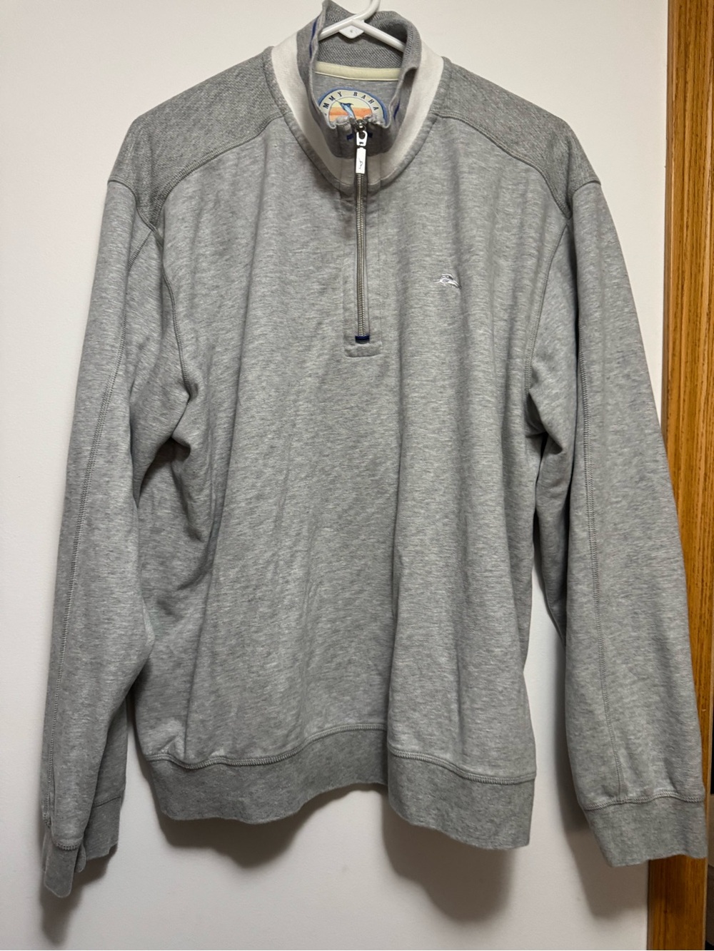 Tommy Bahama Gray Half-Zip Pullover Sweater
